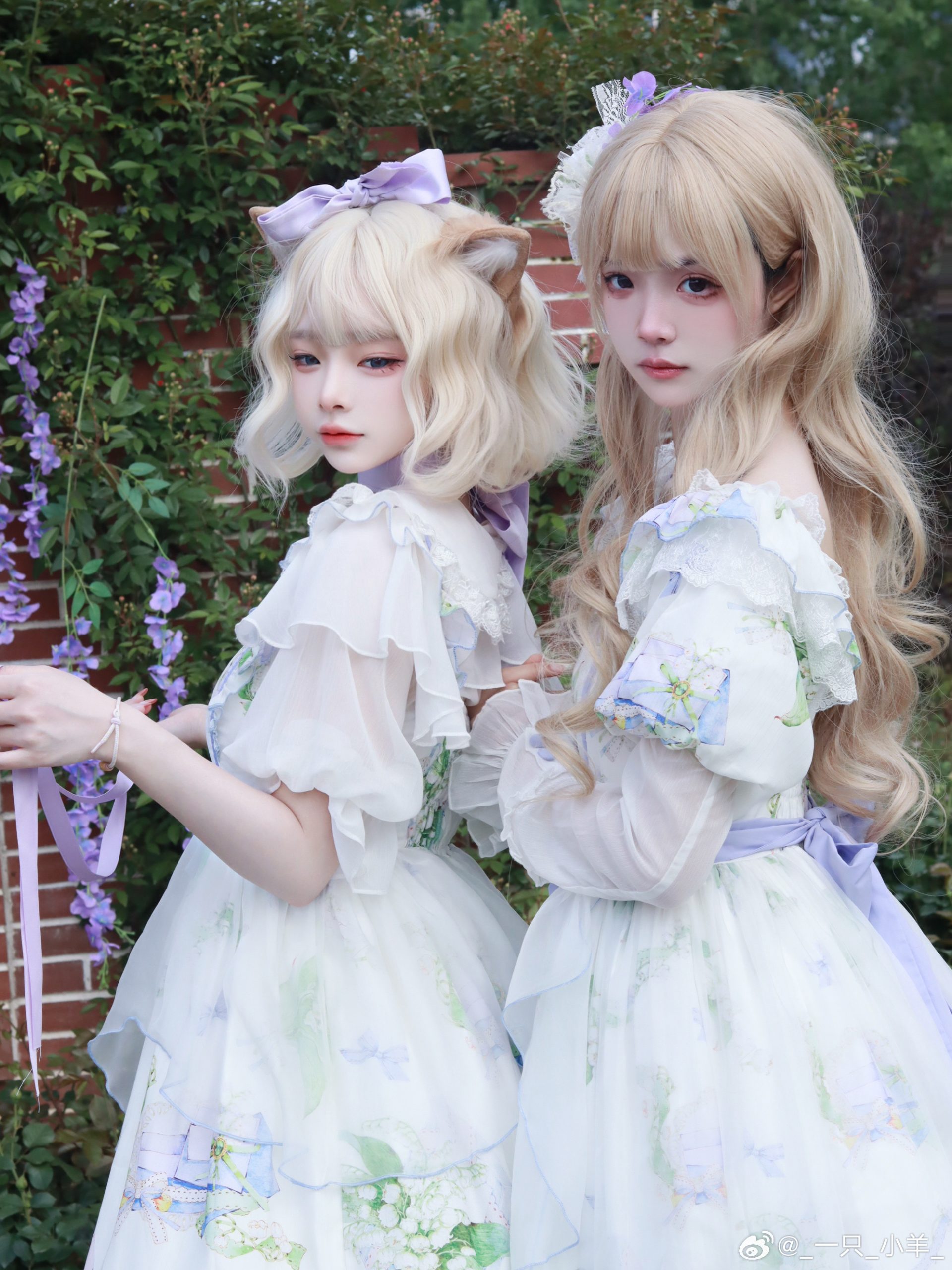 lolita 全靠自己努力搭了一个紫藤花景～@_一只_小羊_-米哈社