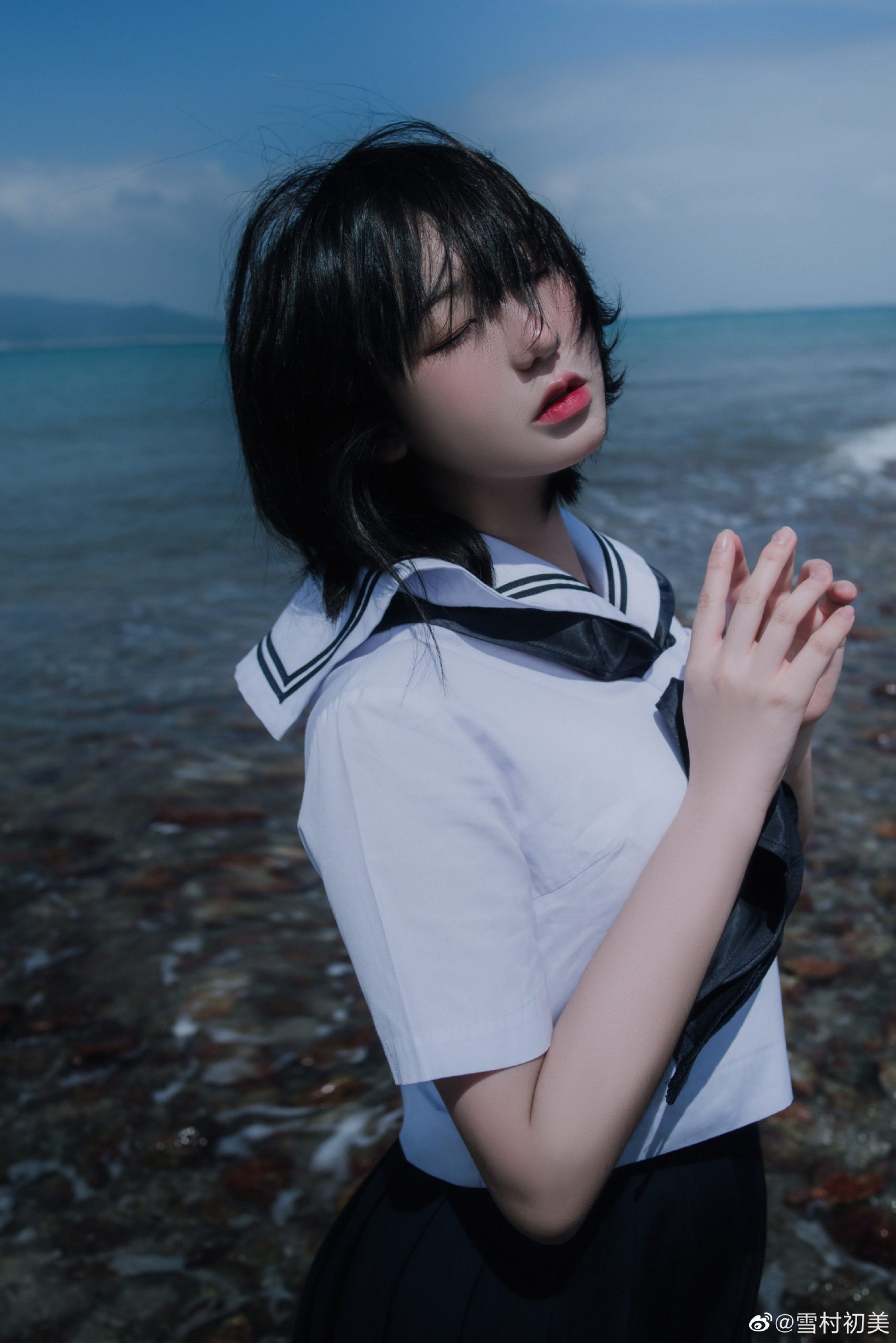 日系 JK 治愈 海是一座没有墙的城，那思念就是无声的海浪@雪村初美-米哈社