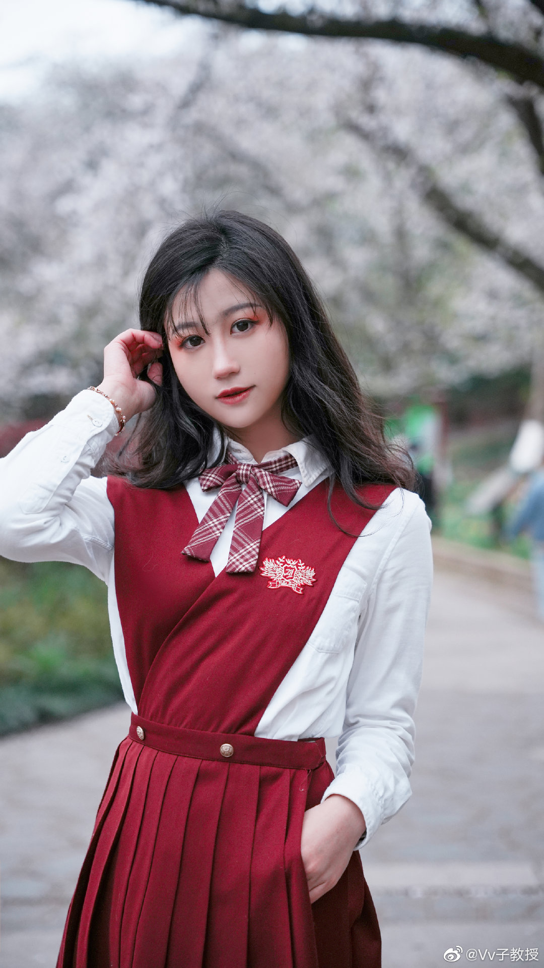 夏天到了 我才想起春日的樱花图没有发！！ JK 日常 樱花 @Vv子教授-米哈社