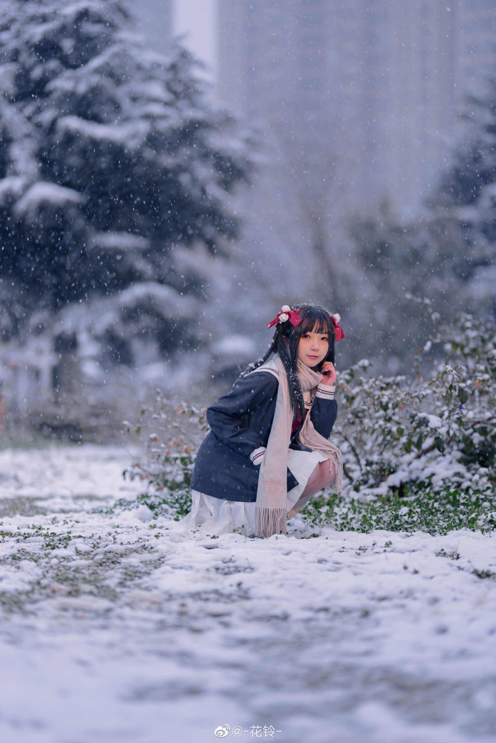 jk日常 终于盼来雪啦~南方人很开心@-花铃--米哈社