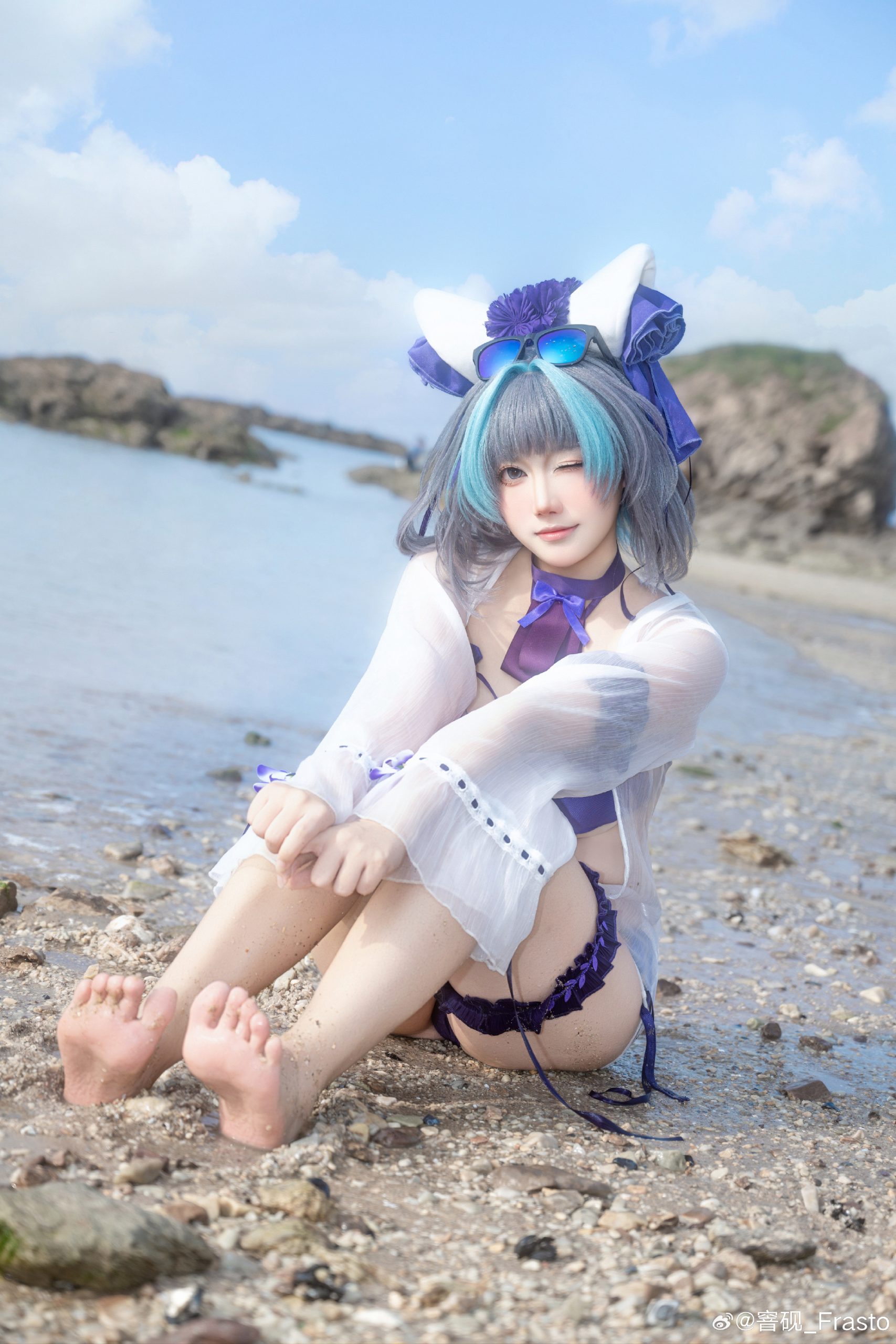 cosplay 夏日，海风，和你🌊 碧蓝航线 柴郡@窨砚_Frasto-米哈社